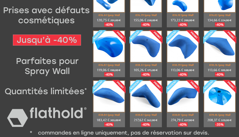 Prises Flathold avec d&eacute;fauts cosm&eacute;tiques en promotion jusqu'&agrave; -40%